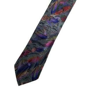 Carelli 100% Silk Retro Spaceship / Rocketship Tie
